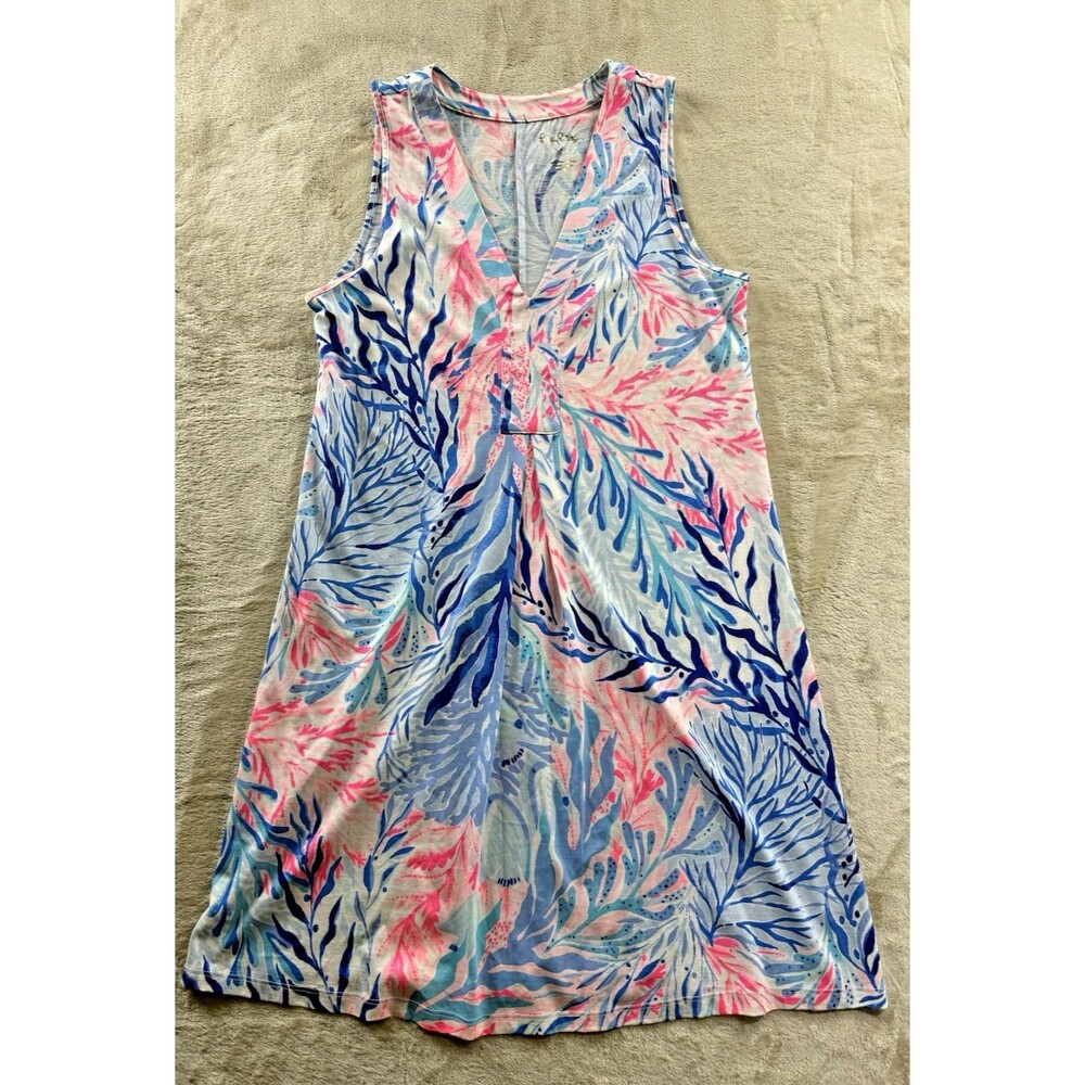 Lilly Pulitzer Tank Swing Dress Lilly loves Florida Size XS 100 % Cotton Pima
